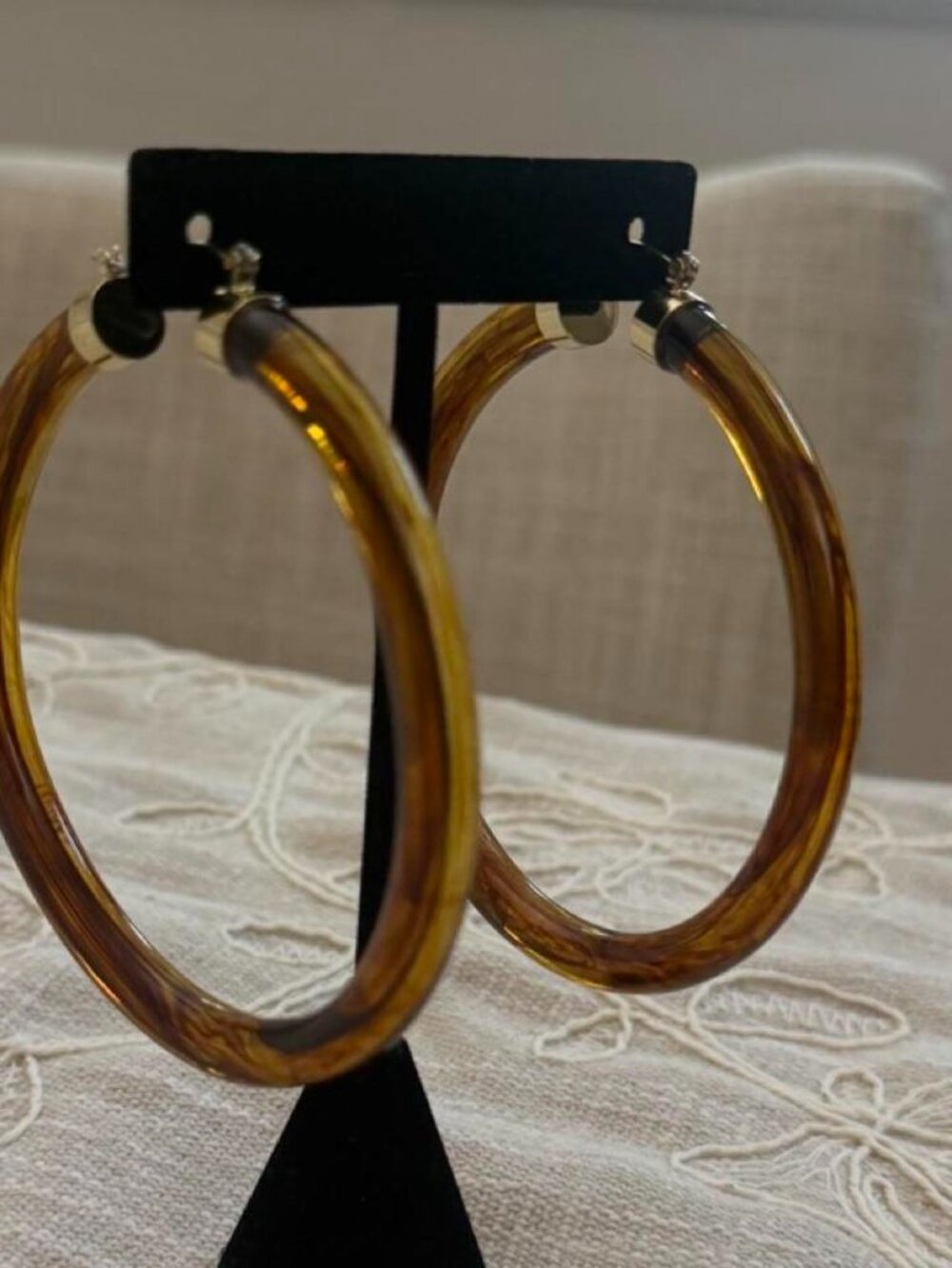 Sphera Milano Tortoiseshell Large Hoop Earrings